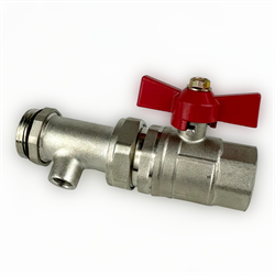 1" WASSER MANIFOLD BALL VALVE INCLUDING TEE (RED HANDLE)